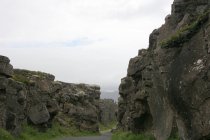 Thingvellir:Rift et failles d'effondrement, lieu de l'ancien parlement national islandais: L'Althing.